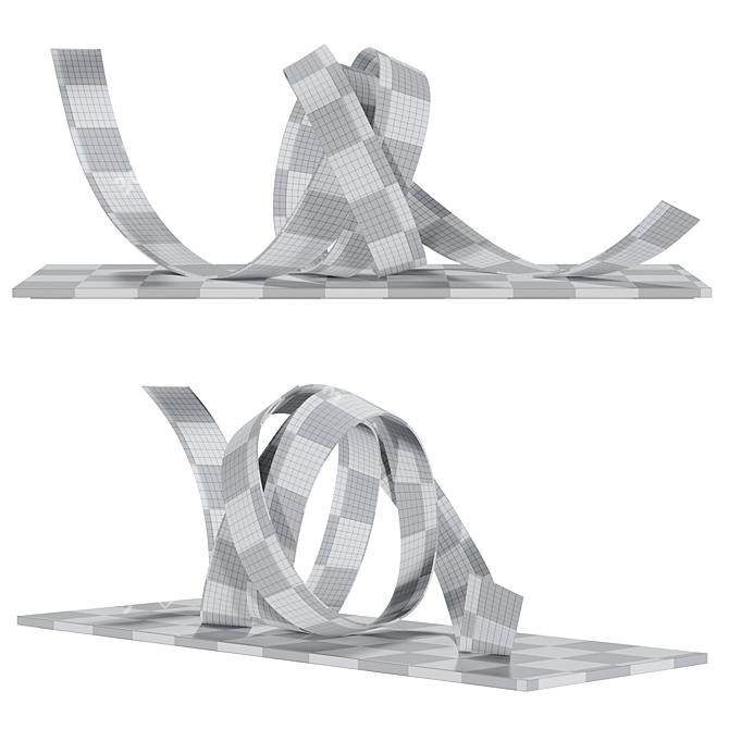  Modern Metal Knot Sculpture 3D model image 5