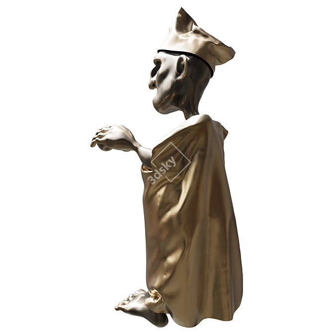 Golden Apple Seller Sculpture - 2016 3D model image 4