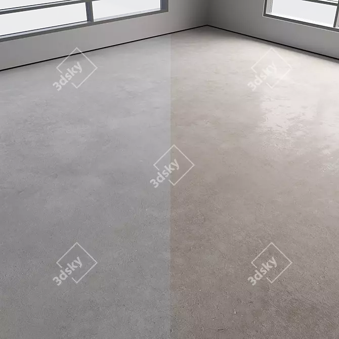 Polished Concrete Floor Texture Kit 3D model image 2