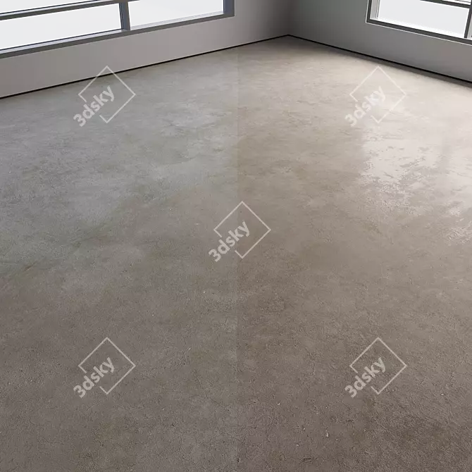 Polished Concrete Floor Texture Kit 3D model image 3