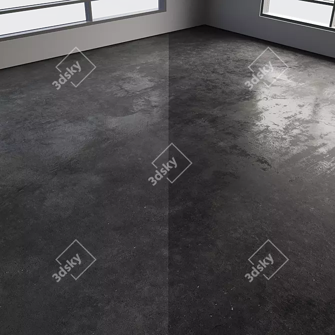 Polished Concrete Floor Texture Kit 3D model image 6