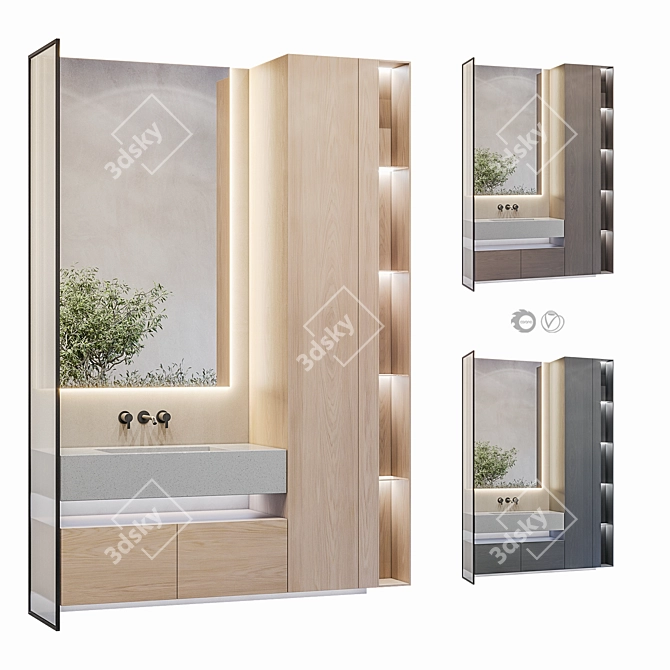 Bespoke Bathroom Furniture Set 3D model image 1