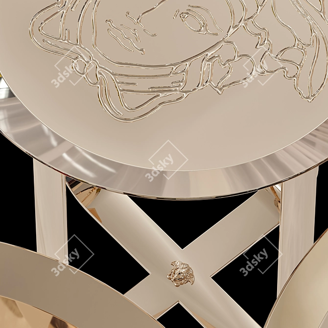 Versace Gold Side Table F0109 3D model image 2