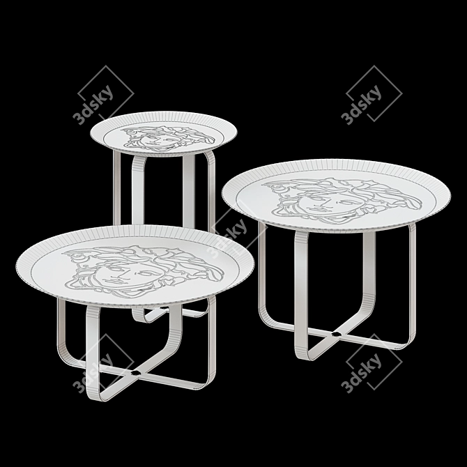 Versace Gold Side Table F0109 3D model image 4