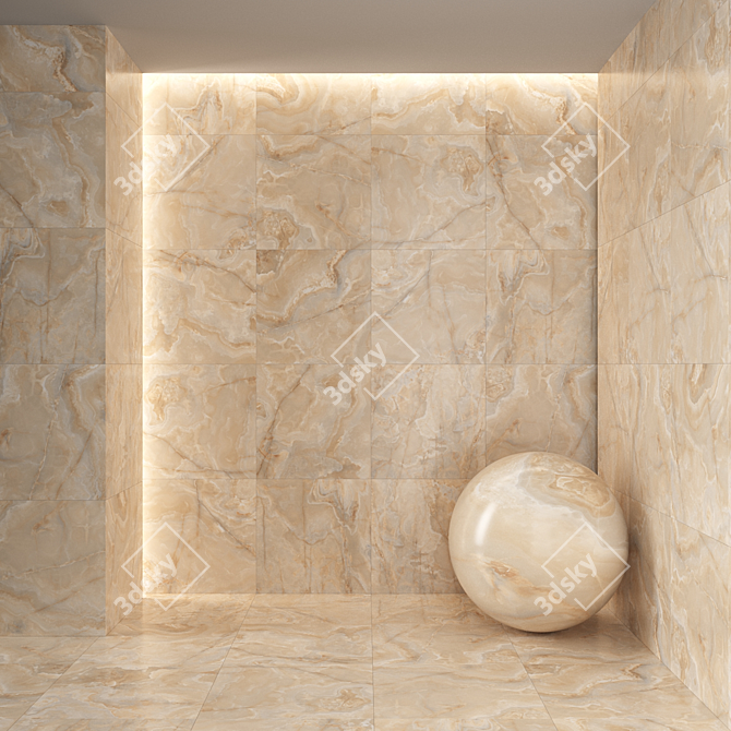 Majestic Gold Marble Tile Collection 3D model image 3