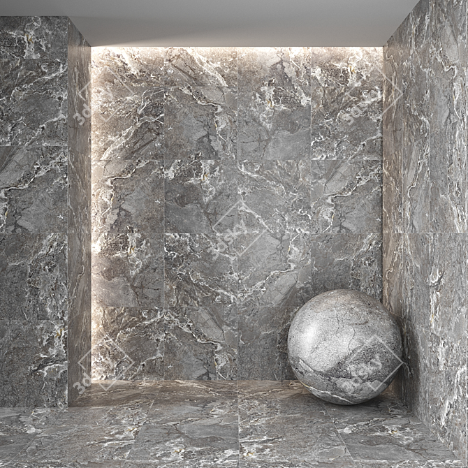 Snakestone Grey Floor Tile Collection 3D model image 3