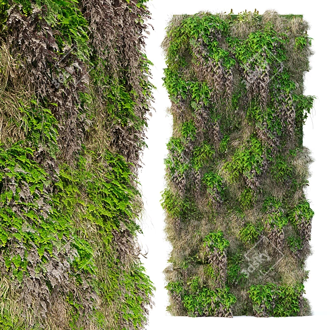  Versatile Green Wall Panel 3D model image 2