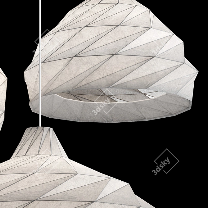 Paper Origami Pendant Lights Set 3D model image 5