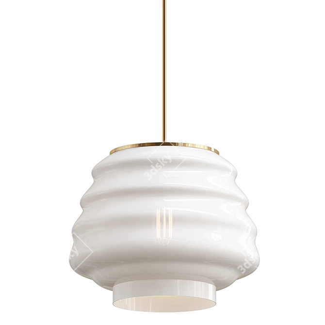 Translucent Milk Glass Hive Pendant 3D model image 1