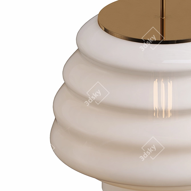 Translucent Milk Glass Hive Pendant 3D model image 2