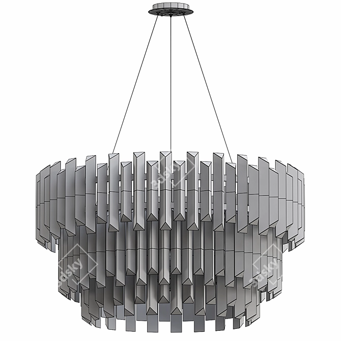 Elegant Seneca Falls Chandelier Fixture 3D model image 3