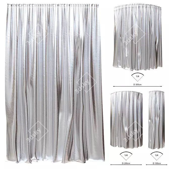 Foil Curtains Set, Variety 3D model image 2