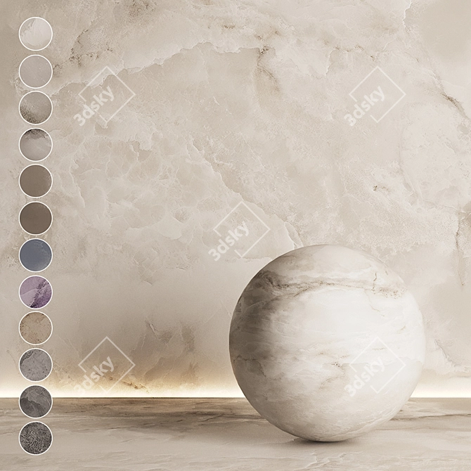 Seamless Onyx Textures Pack 3D model image 1