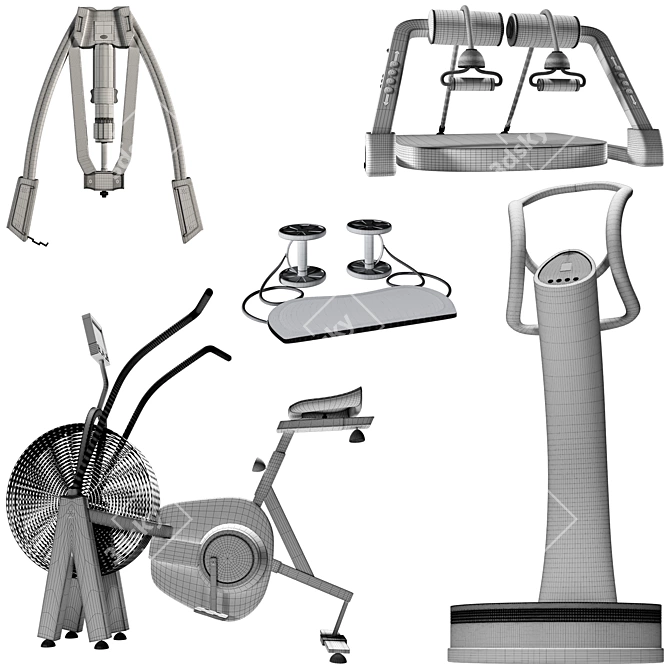 Realistic 3D Gym Equipment Model 3D model image 2