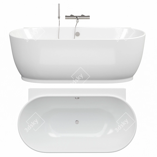  Contemporary Duravit Luv Freestanding Bathtub 3D model image 1