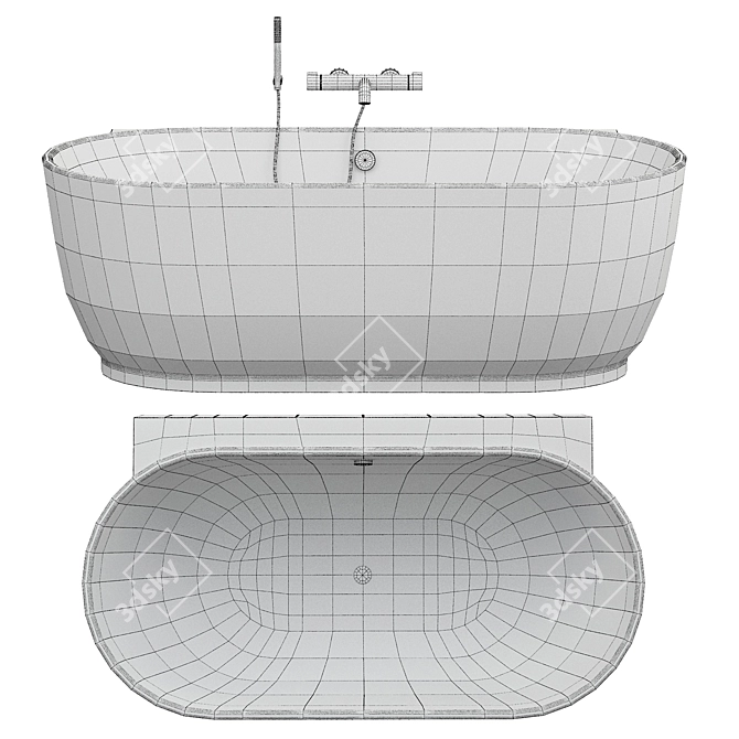  Contemporary Duravit Luv Freestanding Bathtub 3D model image 2