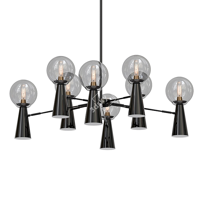 ABELINA L16 Ceiling Chandelier Black-Grey 3D model image 1