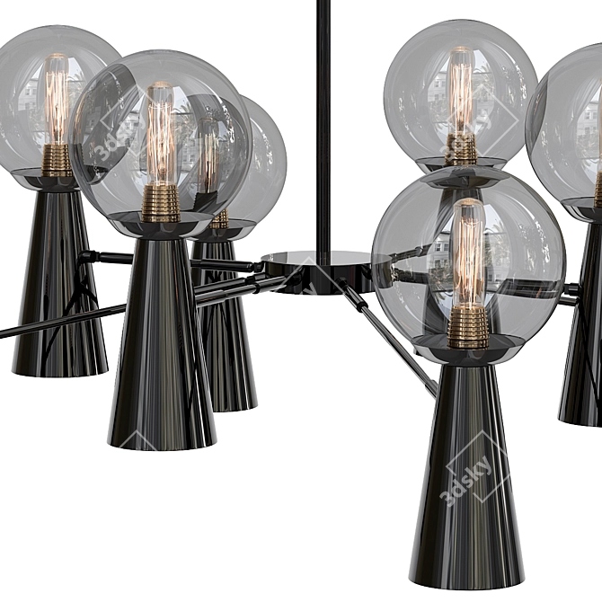 ABELINA L16 Ceiling Chandelier Black-Grey 3D model image 2