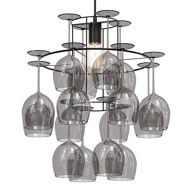 Rustic 19'' Chandelier Vintage Style 3D model image 1