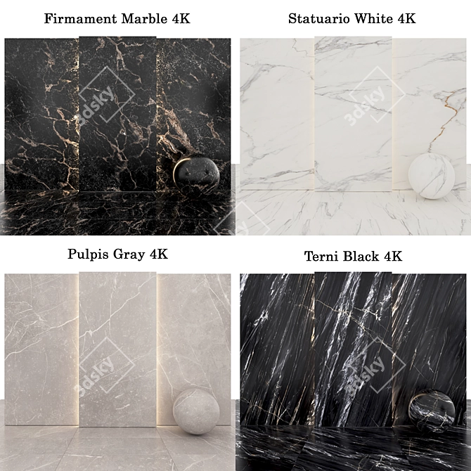 Elegant Marble Texture Collection 3D model image 2