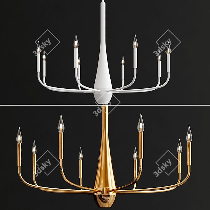 Elegant 8-Light Deela Chandelier 3D model image 2