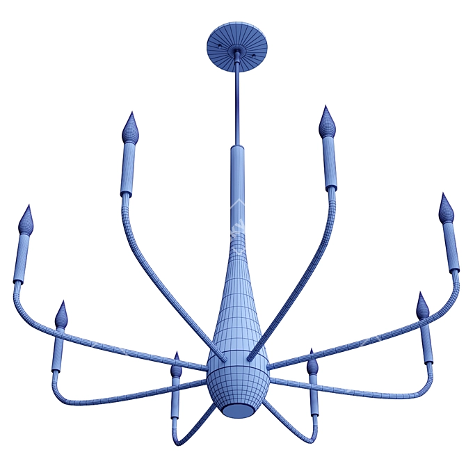 Elegant 8-Light Deela Chandelier 3D model image 4