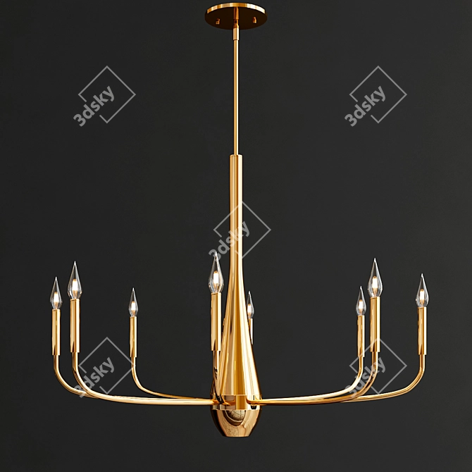 Elegant 8-Light Deela Chandelier 3D model image 5