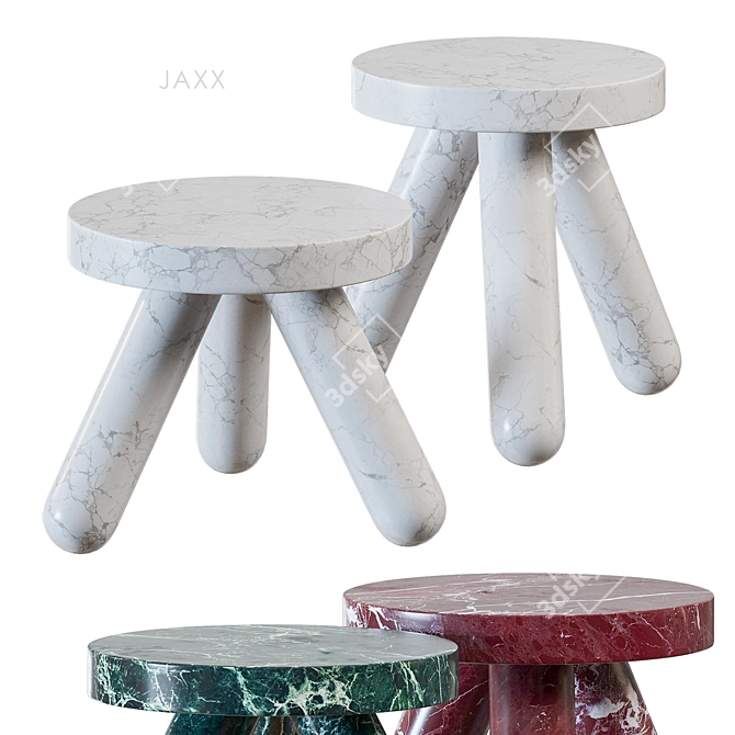 Marble Side Tables: JAXX Collection 3D model image 1