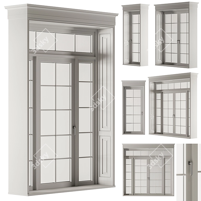 Versatile White Window Set 26 3D model image 1