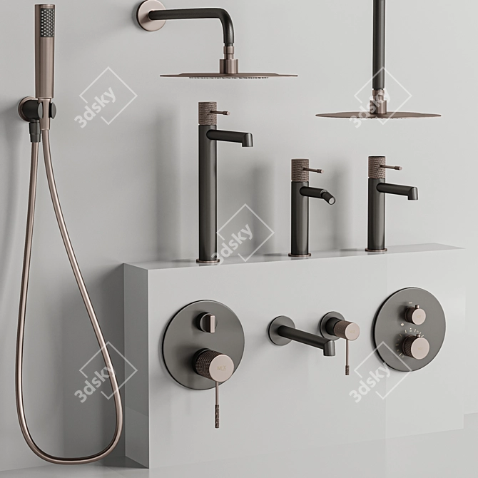 Luxury Bathroom Faucet Set Collection 3D model image 3