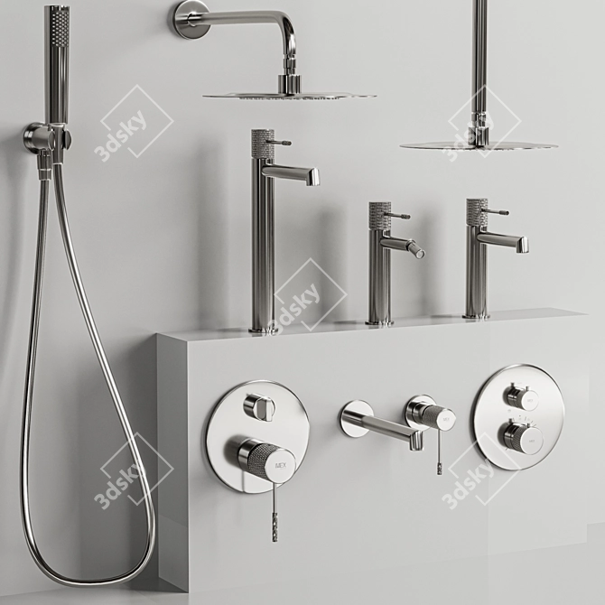 Luxury Bathroom Faucet Set Collection 3D model image 6