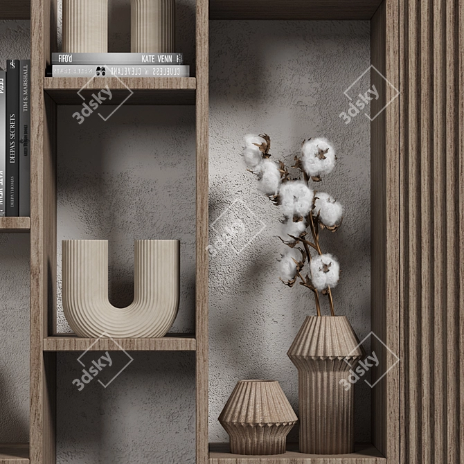 Modular Bookcase with High-Quality Textures 3D model image 3