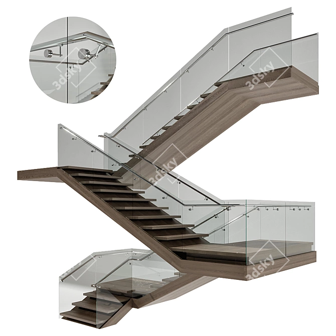 Contemporary Staircase Design FBX Model 3D model image 1