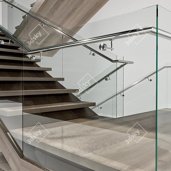 Contemporary Staircase Design FBX Model 3D model image 2