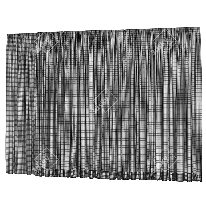 Modern Style Curtain Set 3D model image 3