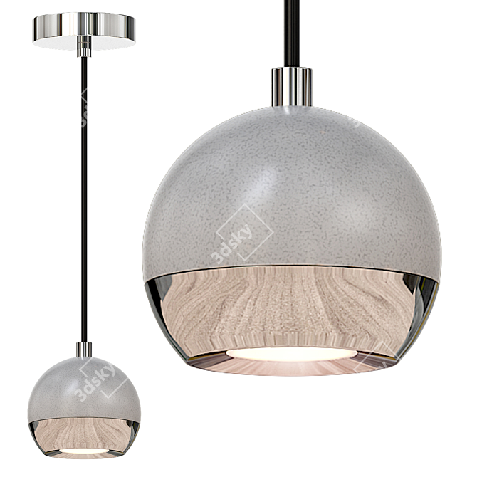 Elegant ODEON CEMETA Pendant Light 3D model image 1