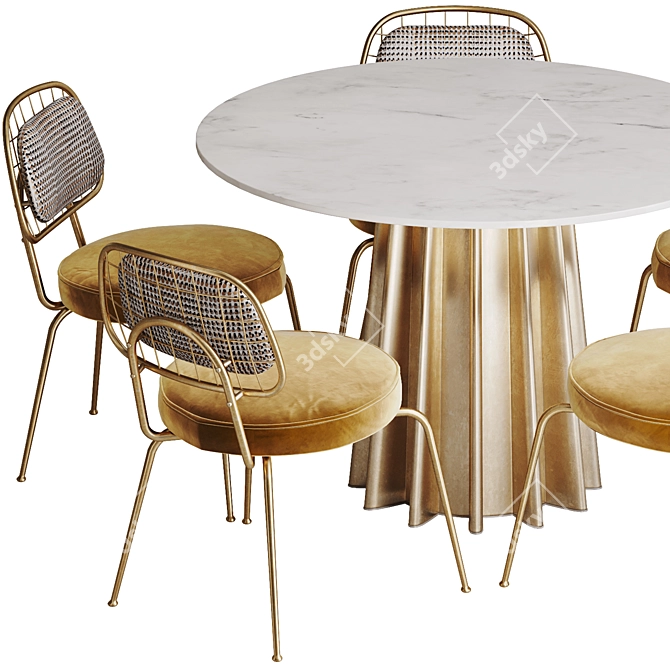 Elegance Set: Brillon Chair & Lezey Table 3D model image 2