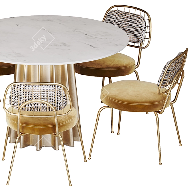 Elegance Set: Brillon Chair & Lezey Table 3D model image 3