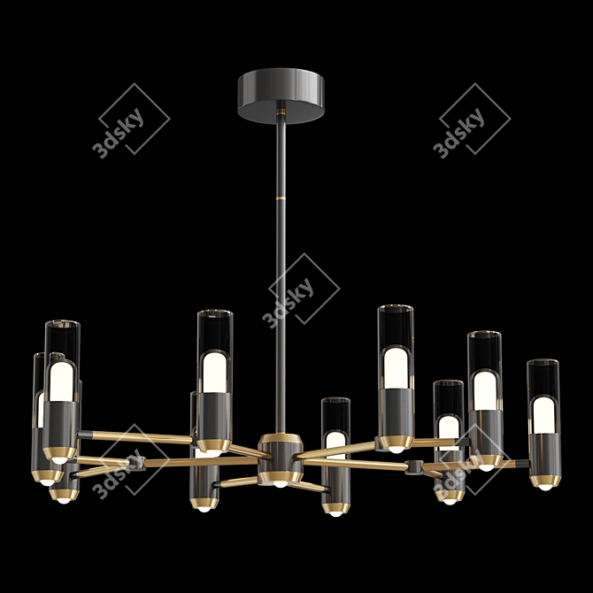 Cylinder LED Chandelier Lampatron BIRGEL 3D model image 2