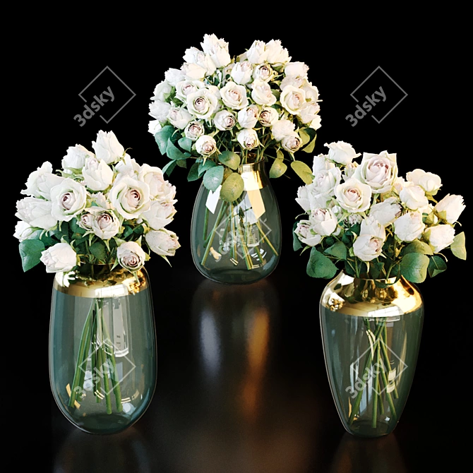 Exquisite Decor Set with Vases 3D model image 1