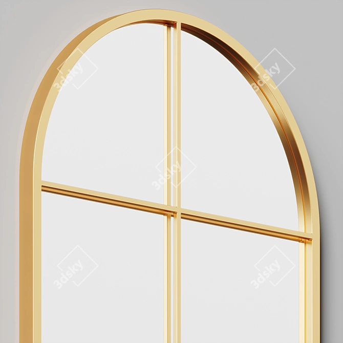 Arched Mirror with Industrial Details 3D model image 3