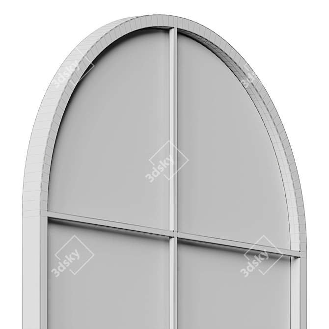 Arched Mirror with Industrial Details 3D model image 5