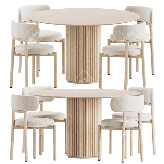 Royal Modern Dining Set 3D model image 1