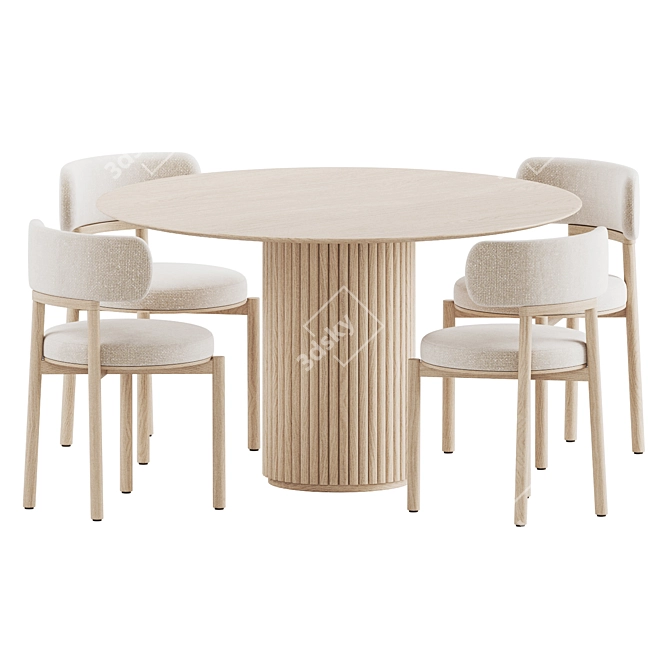 Royal Modern Dining Set 3D model image 4