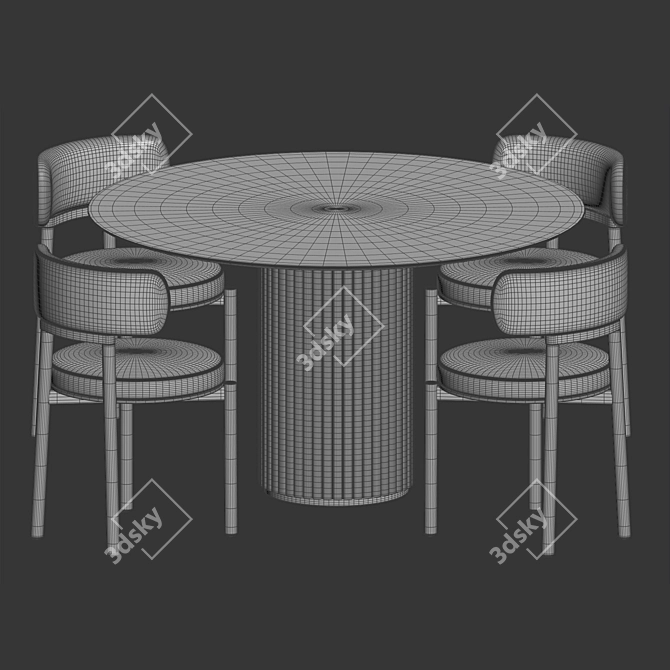 Royal Modern Dining Set 3D model image 5