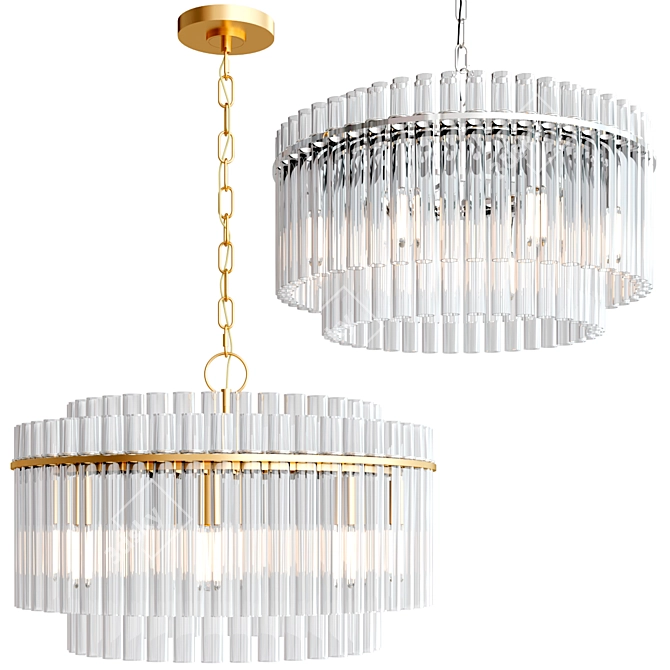 Elegant Beckett Chandelier, 16.25" x 24 3D model image 1