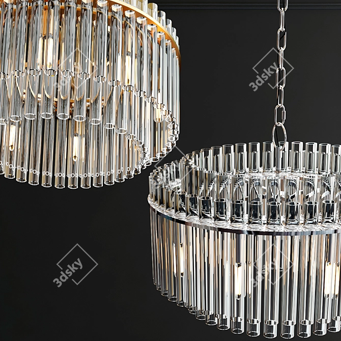 Elegant Beckett Chandelier, 16.25" x 24 3D model image 2