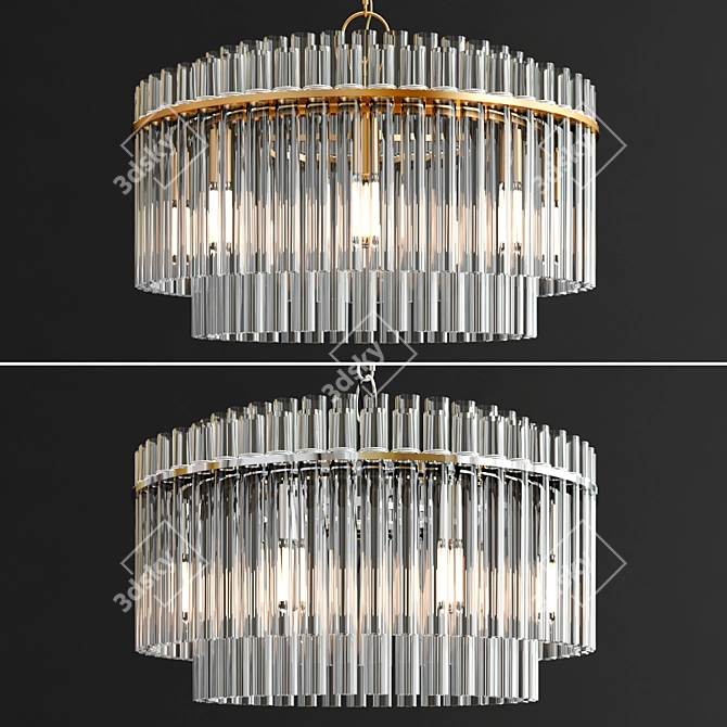 Elegant Beckett Chandelier, 16.25" x 24 3D model image 3