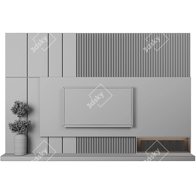 Modular TV Wall System, High-Quality 3D model image 4