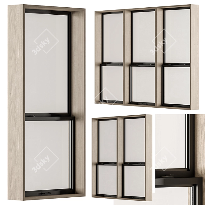 Small Window Double Hung Set 3D model image 1